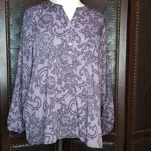 Croft & Barrow Purple & Black Top